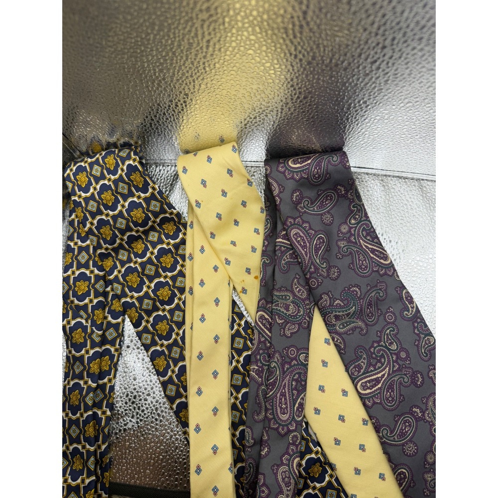 Vintage Silk Tie Lot 3pc Maus & Hoffman Bert Pulitzer Kuppenheimer Paisley